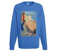 Fabulous Sweatshirt Homme Bleu Monte Carlo Tennis Affiche Poster Vintage Voyage Art Deco 30's