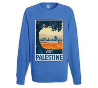 Fabulous Sweatshirt Homme Bleu Visit Palestine Affiche Poster Vintage Voyage Art Deco 30's