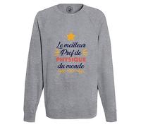 Fabulous Sweatshirt Homme Gris Le Meilleur Prof de Physique du Monde Science College Lycee