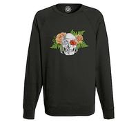 Fabulous Sweatshirt Homme Noir Squelette Fleurs Mexico Muerte Biologie Illustration Ancienne