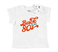 Fabulous T-Shirt Bébé Manche Courte Blanc Back to The 80's Vintage 1980 Disco Hippie