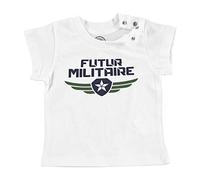 Fabulous T-Shirt Bébé Manche Courte Blanc Futur Militaire Armée Avenir Métier Héros