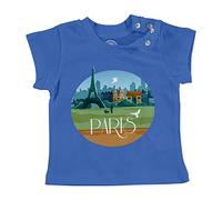 Fabulous T-Shirt Bébé Manche Courte Bleu Paris Paysage Ville France Tour Eiffel
