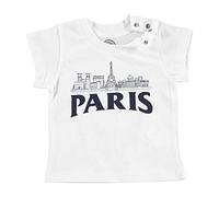 Fabulous T-Shirt Bébé Manche Courte Paris Minimalist France Ville Tour Eiffel Louvre