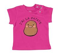 Fabulous T-Shirt Bébé Manche Courte Rose J'Ai la Patate Expression Légumes Humour