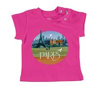 Fabulous T-Shirt Bébé Manche Courte Rose Paris Paysage Ville France Tour Eiffel
