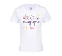 Fabulous T-Shirt Enfant Tu ES Magique Licorne Nom ou Texte Personnalisable Idée Cadeau Anniversaire Fille Fantaisie Illustration
