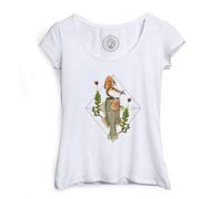 Fabulous T-Shirt Femme Col Echancré Héron caché dans Un Poisson Collage Art Surréalisme