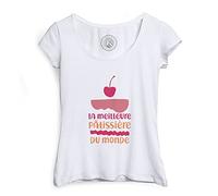 Fabulous T-Shirt Femme Col Echancré La Meilleure Patissiere du Monde Dessert Patisserie Gateau Boulangerie