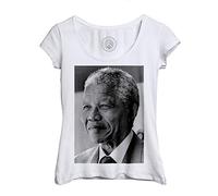 Fabulous T-Shirt Femme Col Echancré Nelson Mandela Portrait Militant Droits Humains Afrique du Sud