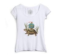 Fabulous T-Shirt Femme Col Echancré Vaisseau Tortue Collage Art Surréalisme Jules Verne Fantastique