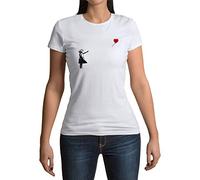 Fabulous T-Shirt Femme Col Rond Banksy Fillette Ballon Rouge Coeur Enfant