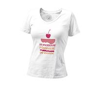 Fabulous T-Shirt Femme Col V La Meilleure Patissiere du Monde Dessert Patisserie Gateau Boulangerie