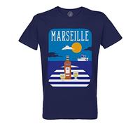 Fabulous T-Shirt Homme Col Rond Coton Bio Marseille Pastis Port Ville France Soleil Voyage