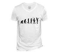 Fabulous T-Shirt Homme Col V Coton Bio Evolution Trompette Orchestre Jazz Musique Instrument Musicien
