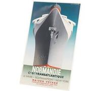 Fabulous Tableau décoratif en toile Normandie Paquebot Affiche Vintage (30 cm x 49 cm) G