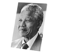Fabulous Tableau Décoratif Toile Imprimée Nelson Mandela Portrait Militant Droits Humains Afrique du Sud (30 cm x 44 cm)