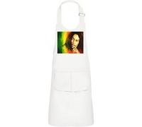 Fabulous Tablier Cuisine Enfant 2 Poches Blanc Bob Marley Legende Reggae - Haut de gamme Blanc G