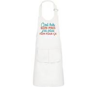 Fabulous Tablier Cuisine Enfant 2 Poches Blanc C'est très bon mais j'ai plus faim - Haut de gamme Blanc G