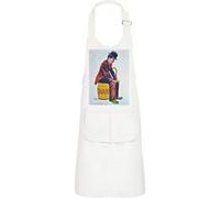 Fabulous Tablier Cuisine Enfant 2 Poches Blanc Charlie Chaplin Dessin Vintage - Haut de gamme Blanc G