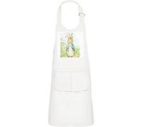 Fabulous Tablier Cuisine Enfant 2 Poches Blanc Dans Son Jardin Pierre Lapin Beatrice Potter - Haut de gamme Blanc G
