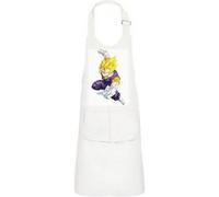 Fabulous Tablier Cuisine Enfant 2 Poches Blanc Dragon Ball Z Vegeto Coup de Poing - Haut de gamme Blanc G