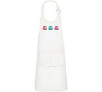 Fabulous Tablier Cuisine Enfant 2 Poches Blanc Fantomes Pac-Man Pixel - Haut de gamme Blanc G