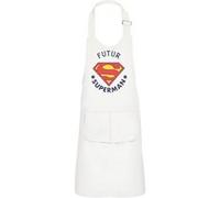 Fabulous Tablier Cuisine Enfant 2 Poches Blanc Futur Superman - Haut de gamme Blanc G