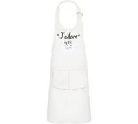 Fabulous Tablier Cuisine Enfant 2 Poches Blanc J'Adore 976 Mayotte Departement - Haut de gamme Blanc G