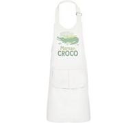 Fabulous Tablier Cuisine Enfant 2 Poches Blanc Maman Croco Crocodile - Haut de gamme Blanc G