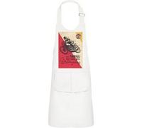 Fabulous Tablier Cuisine Enfant 2 Poches Blanc Motorcycling Moto Affiche Vintage Cafe Racer - Haut de gamme Blanc G