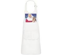 Fabulous Tablier Cuisine Enfant 2 Poches Blanc Pere Noel Neige Traineau Peinture Vintage - Haut de gamme Blanc G