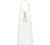 Fabulous Tablier Cuisine Enfant 2 Poches Blanc Pieuvre Gravure Ancienne - Haut de gamme Blanc G