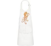 Fabulous Tablier Cuisine Enfant 2 Poches Blanc Pieuvre Orange Illustration - Haut de gamme Blanc G