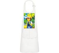 Fabulous Tablier Cuisine Enfant 2 Poches Blanc Pikachu Sur Son Ami Sasha Pokemon - Haut de gamme Blanc G