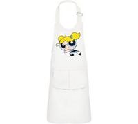 Fabulous Tablier Cuisine Enfant 2 Poches Blanc Super Nanas Bleu Powerpuff Girls - Haut de gamme Blanc G