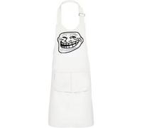 Fabulous Tablier Cuisine Enfant 2 Poches Blanc Troll Face Ugly Meme - Haut de gamme Blanc G