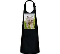 Fabulous Tablier Cuisine Enfant 2 Poches Noir Marmotte Dans L'Herbe - Haut de gamme Noir G
