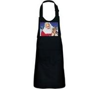 Fabulous Tablier Cuisine Enfant 2 Poches Noir Pere Noel Neige Traineau Peinture Vintage - Haut de gamme Noir G