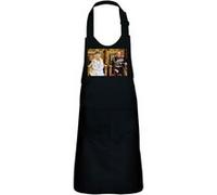 Fabulous Tablier Cuisine Enfant 2 Poches Noir Reine Elisabeth II et Prince Philip Trone - Haut de gamme Noir G