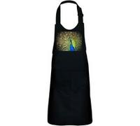 Fabulous Tablier Cuisine Enfant 2 Poches Noir Sublime Paon Faisant La Roue - Haut de gamme Noir G