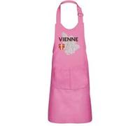 Fabulous Tablier Cuisine Enfant 2 Poches Rose Vienne carte ancienne - Haut de gamme Rose G