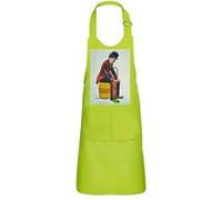Fabulous Tablier Cuisine Enfant 2 Poches Vert Charlie Chaplin Dessin Vintage - Haut de gamme Vert G