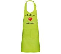 Fabulous Tablier Cuisine Enfant 2 Poches Vert J'adore L'Auvergne Region Clermont Ferrand - Haut de gamme Vert G
