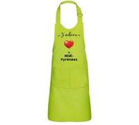 Fabulous Tablier Cuisine Enfant 2 Poches Vert J'adore Le Midi Pyrenees Region Toulouse - Haut de gamme Vert G