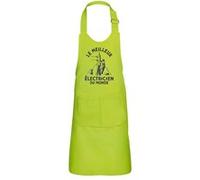 Fabulous Tablier Cuisine Enfant 2 Poches Vert Le Meilleur Electricien du Monde - Haut de gamme Vert G
