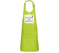 Fabulous Tablier Cuisine Enfant 2 Poches Vert Ma Maîtresse elle est géniale - Haut de gamme Vert G