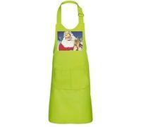 Fabulous Tablier Cuisine Enfant 2 Poches Vert Pere Noel Neige Traineau Peinture Vintage - Haut de gamme Vert G