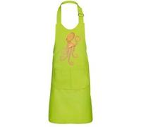 Fabulous Tablier Cuisine Enfant 2 Poches Vert Pieuvre Orange Illustration - Haut de gamme Vert G