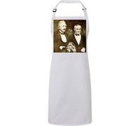 Fabulous Tablier Cuisine Premium Blanc Albert Einstein et Charlie Chaplin Blanc G